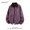 Solapa diaria color contrastante holgada de marca moderna tie-dye chaqueta desgastada atuendo de pareja estilo pareja casual de pareja