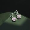 Pendientes de circonita rosa de moda 2023 para mujer, largos, elegantes y distintivos, pendientes retro que combinan con todo.