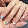 Nuevo Estilo Hecho a Mano Pintado a Mano Lindo Gato Portátil Uñas Francesas, Pegatinas Blanqueadoras para Uñas, Uñas Portátiles Removibles
