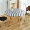Producto Más Vendido Transfronterizo de Amazon: Cubierta Redonda para Mesa con Lazos, Mantel Redondo Impermeable y a Prueba de Aceite, Seda de Leche Estampada y Recubierta, Producto Más Vendido