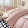 2026 Nuevo Modelo Color Sólido Dos Tonos Cama Individual para Estudiante Juego de Tres Piezas Cama Litera de Dormitorio Funda de Edredón Individual Funda de Edredón Pieza Única
