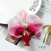 Flores Artificiais de Orquídea Phalaenopsis Lembrancinha de Casamento DIY Pequeno Ornamento Grampo de Cabelo Decorativo Adorno de Cabeça Adereço para Fotografia
