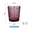 Copa de Vino Tinto Creativa en Relieve, Copa de Vino de Vidrio de Color, Vaso para Enjuague Bucal Doméstico, Copa de Licor con Patrón de Caramelo de Lujo para Bodas