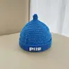 Chapéu de Tricô com Prendedor de Chupeta para Bebê Outono e Inverno Chapéu Protetor Versátil para Meninos e Meninas Estilo Coreano Universal Tendência Chapéu Letra de Bebê Pele de Melão