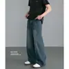 Venta al por mayor transfronteriza de jeans para hombre, jeans de pierna ancha lavados del sudeste asiático, pantalones rectos holgados vintage desgastados para hombre
