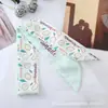 Novo Lenço de Seda Longo Estilo Coreano Primavera e Verão com Estampa de Frutas Cinto para Cabelo Gravata Longa Feminina Cinto de Seda Pequeno para Cabelo Feminino