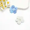 Tela fresca a cuadros azules y blancos accesorio de moño de flor pequeña accesorios DIY para el cabello ropa funda de teléfono zapato sombrero accesorios de decoración