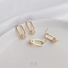 Aretes Ovalados de Estrella de Cinco Puntas de Circonita Chapados en Oro de 14K con Aros Colgantes, Aretes DIY Hechos a Mano, Materiales para Accesorios de Joyería