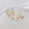 Aretes Ovalados Chapados en Oro de 14K con Circonita de Estrella de Cinco Puntas y Anillos Colgantes, Materiales para Accesorios de Aretes Hechos a Mano DIY