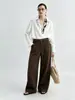 [Sensación de Algodón, Cero Estática - Pantalones de Trabajo] 26 Otoño, Corte Relajado, Diseño Curvo, Estilo Old Money, Negro, Resistentes a las Arrugas, Pantalones Casuales Retro para Mujer