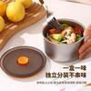 Recipiente redondo para conservar la frescura con tapa, recipiente sellado, recipiente para conservar la frescura de acero inoxidable, subembalaje de material alimentario de cocina, a prueba de humedad, almacenamiento de fruta, portátil