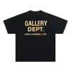 Camiseta de Algodão Puro com Estampa de Letras Gallery Dept Manga Curta Estilo Japonês e Coreano Unissex Tamanho Grande