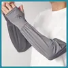 Mangas de Hielo para Hombres Verano Seda de Hielo Corte Holgado Protección Solar Mangas para Brazos Tallas Grandes Pesca Deportes Protector Solar Guantes para Brazos