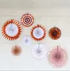 6 Un juego de abanicos de flor de papel hechos a mano redondos de una sola capa juego de abanico de papel flor de abanico decoración de fiesta de boda cumpleaños