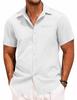 2024 Amazon Ebay Verano Nuevo Estilo Cuello Solapa Color Sólido Manga Corta Botones Camisa de Vestir Camisa de Hombre Ropa de Hombre