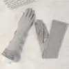 Manga Protectora Solar para Mujer Larga Anti-ultravioleta Verano Encaje Seda de Hielo Guantes Pantalla Táctil Antideslizante Transpirable Montar Conducir Parasol