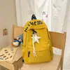 Mochila com Estampa de Letras Estilo Coreano para Estudantes do Sexo Feminino, Alta Aparência de Campus, Grande Capacidade, Leve, Mochila Escolar Casual, Mochila para Passeios