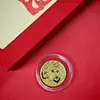 Adesivos de Telefone de Ouro Puro 999 para Riqueza Instantânea, Adesivos Dourados do Ano do Cavalo, Presentes Culturais e Criativos que Atraem Fortuna, Conjunto em Caixa de Presente, Item Mais Vendido