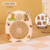 Lindo Delfín Dibujo Animado Animal Mini Ventilador Portátil de Mano Carga USB con Cordón Ventilador Eléctrico de Tres Velocidades