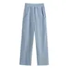 Outono/Inverno 2026 Novos Calças Banana Patchwork Soltas Casuais Femininas Cintura Alta Perna Reta Calças Casuais Calças de Perna Larga