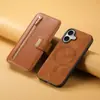 Funda para iPhone 16Pro/15/14 Estilo Cremallera con Anillo Magnético 16E