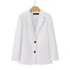 Chaqueta de traje con estampado de rosas rosas para mujer, primavera, otoño, versátil, para ir al trabajo, casual, top, chaqueta de traje adelgazante