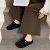 Estilo Coreano Retrô Nicho Bolinhas Lenço de Cabeça Chinelos 2026 Novo Solado Macio Estilo Fada Pessoa Preguiçosa Slip-on Meio Chinelo