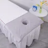 Toalla de noche para salón de belleza con agujero, toalla para acostarse, terapia de masaje, toalla grande, toalla de cama, engrosada, absorbente, logo fijo