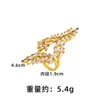 Anillo Mariposa Flor Estilo Étnico de Moda, Elegante Oro de Arena Vietnamita Incrustado con Corona de Circonita Anillo Hueco para Dedo Índice Suministro de Joyería