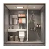 Cabina de ducha integrada para interiores, baño todo en uno, inodoro doméstico rural, baño, cabina de ducha, baño integrado con inodoro