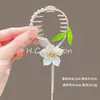 Novo Estilo Chinês Novo Clipe de Cabelo Bola de Flores Feminino Asas Borla Fivela de Rabo de Cavalo Parte de Trás da Cabeça Adorno de Cabelo