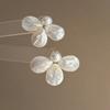 Brincos de Agulha Prateada Incrustados com Diamantes, Pérolas, Borla de Flor, Elegantes de Nicho, Atmosféricos, Acessíveis de Luxo da Moda e Brincos de Alta Gama