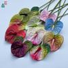 Filme de impressão 3D de palmeira tailandesa palma vermelha janela de hotel bela flor de simulação Chen salão de casamento arranjo de flores de estrada flor artificial