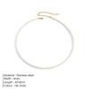 Nuevo collar de perlas de imitación transfronterizo de 3 4 6 8 mm chapado en oro de 14 quilates cadena para clavícula simple collar de perlas de alto sentido mujeres