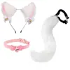 Cosplay Orejas de Gato Aro para el Cabello Accesorios de Cola de Gato Hechos a Mano Lindo Gato Madre Animal Oreja Accesorios para el Cabello Accesorios de Cola de Animal Traje