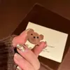 Anillo Abierto de Oso Marrón Lindo para Mujer 2025 Nuevo Popular Anillo Apilable Extraño y Raro Anillo para Dedo Índice de Otoño e Invierno