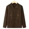 Cárdigan Suéter de Primavera de la Abuela, Ropa Holgada de Primavera y Otoño para Mujeres de Mediana Edad y Mayores, Chaqueta de Punto de Mamá, Ropa para Personas Mayores