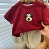 Camiseta Infantil de Algodão Puro Manga Curta Verão Nova Desenho Animado Tops de Verão para Meninas Roupas Infantis Moda Bebê Casual