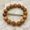Pulsera de Madera de Melocotón Natural con Patrón Cruzado de Tai Chi y Bagua Tallado, Estilo Unisex, Pulsera de Madera Cruda, Cuentas de Oración de Madera de Azufaifo de Montaña Profunda