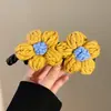 Pinza de Plátano Flor de Hilo Vintage Bloque de Color Tamaño Grande Clip para Cola de Caballo Completa Otoño e Invierno Pinza para el Cabello Elegante Versátil