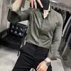 Camisa de Rayas Verticales de Moda Versátil con Personalidad Ajustada Slim Fit para Hombre, Camisa Casual sin Planchar para Hombre