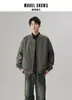 Nova Jaqueta Retro Americana Masculina Primavera e Outono Jaqueta de Voo Tendência Workwear Japonês Gola Alta Jaqueta de Uniforme de Baseball para Homens