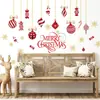 Novo Adesivo de Parede de Vinil de Natal Transfronteiriço Bola de Natal Biscoito de Gengibre Floco de Neve Dourado Autoadesivo Removível Parede