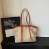 Bolsa Tote de Moda 2026 para Trabalho Feminino, Grande Capacidade, Bolsa de Ombro Simples e Versátil, Bolsa de Mão, Bolsa Tecida Estilo Coreano