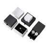 En stock Al por mayor Caja de Embalaje para Joyería Frotada a Mano Negra y Blanca Textura de Lujo Ligero Caja Cajón para Guardar Anillos Joyas