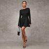 Moda Feminina Transfronteiriça Amazon Vestido Simples 2026 Nova Coleção Primavera/Verão Redutor de Idade Slim Fit Vestido Curto para o Trabalho