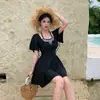 Traje de Baño Reductor Tallas Grandes para Mujeres con Figuras Ligeramente Gorditas 100kg de Una Pieza Estilo Falda Manga Corta Conservador Oculta Barriga Reductor Estilo Puro Deseo
