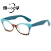 Nuevas Gafas Planas de Ojo de Gato para Mujer con Bloques de Color Estilo Europeo y Americano Transfronterizas, Gafas Lisas, Gafas de Moda Retro, Gafas Anti Luz Azul
