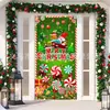 Cortina de Puerta Navideña del Grinch de Venta Caliente Transfronteriza Tela Decorativa Paño para Escena de Fiesta de Ventana de Gabinete de Entrada de Venta Caliente Transfronteriza Multipatrón