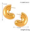 Aretes de Acero Inoxidable Huecos en Forma de C con Azúcar Aretes de Moda Personalidad Elegantes Combinan con Todo Aretes de Nicho de Lujo de Entrada en stock